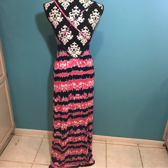 Tart Winslet Maxi Dress Tie Dye GUC Casual Criss Cross Back Woman’s Small S Sexy - Picture 7 of 16